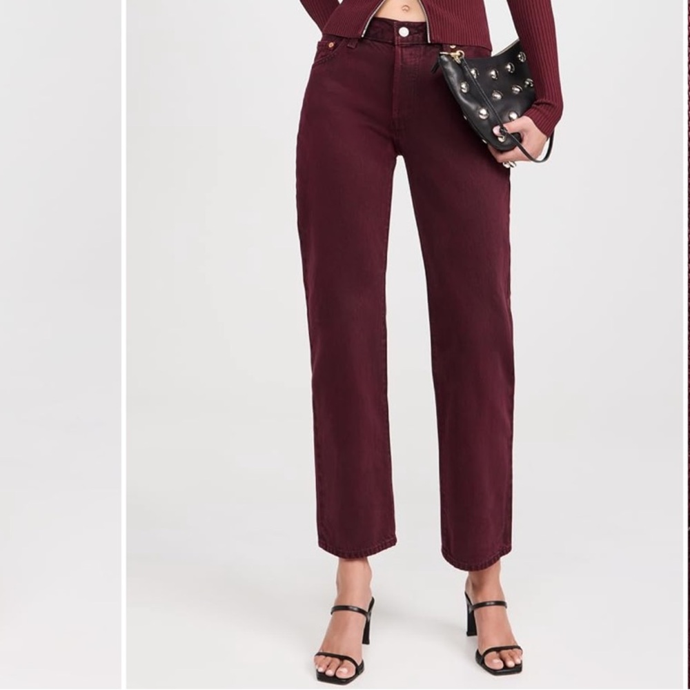 Levi's Burgundy High-Waisted Jeans